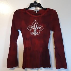 L/S Fluer-de-lis decorated T-shirt